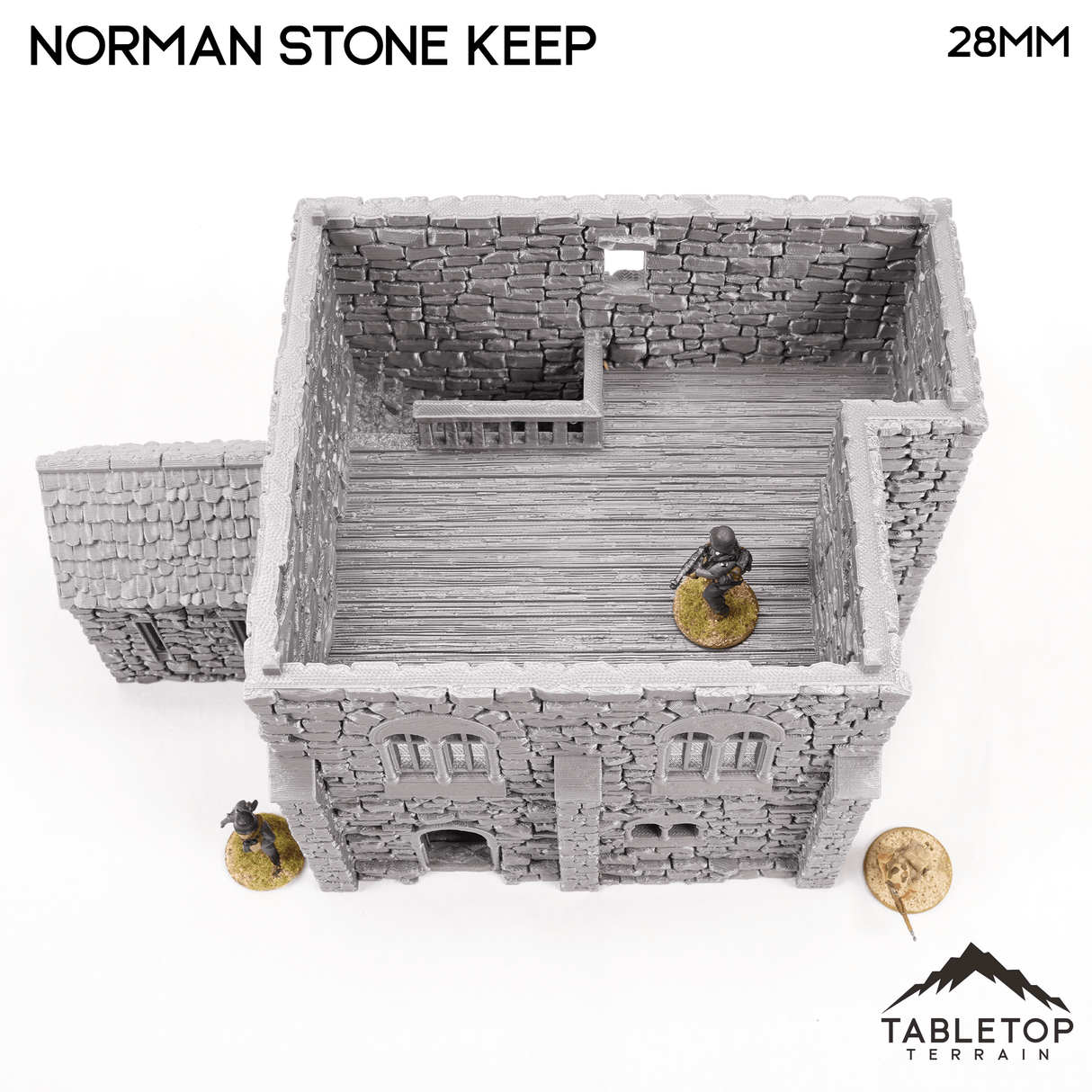 Tabletop Terrain Building Norman Stone Keep - Country & King - Fantasy Historical Building