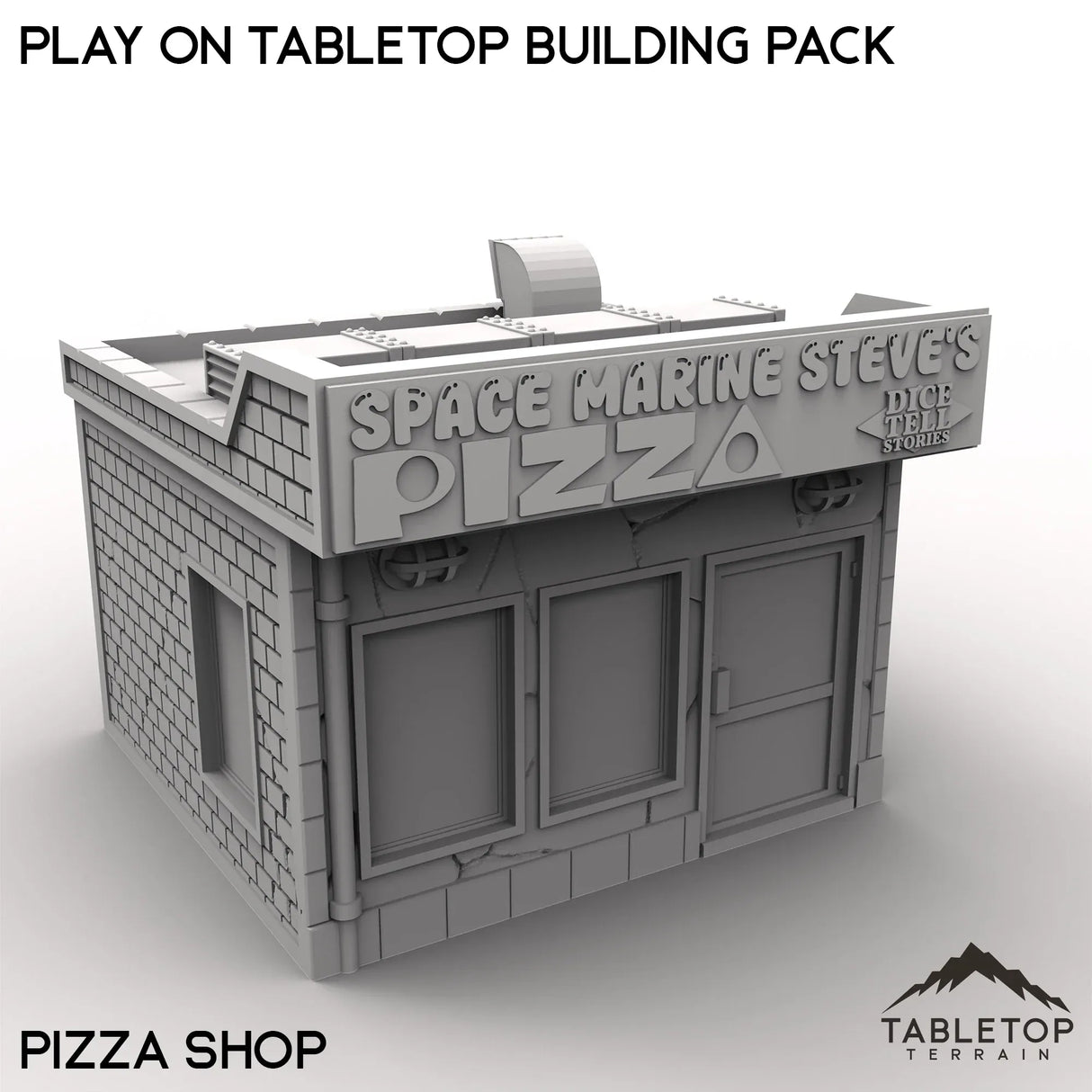 Tabletop Terrain Building Pizza Shop / 40mm Play On Protocol Building Pack