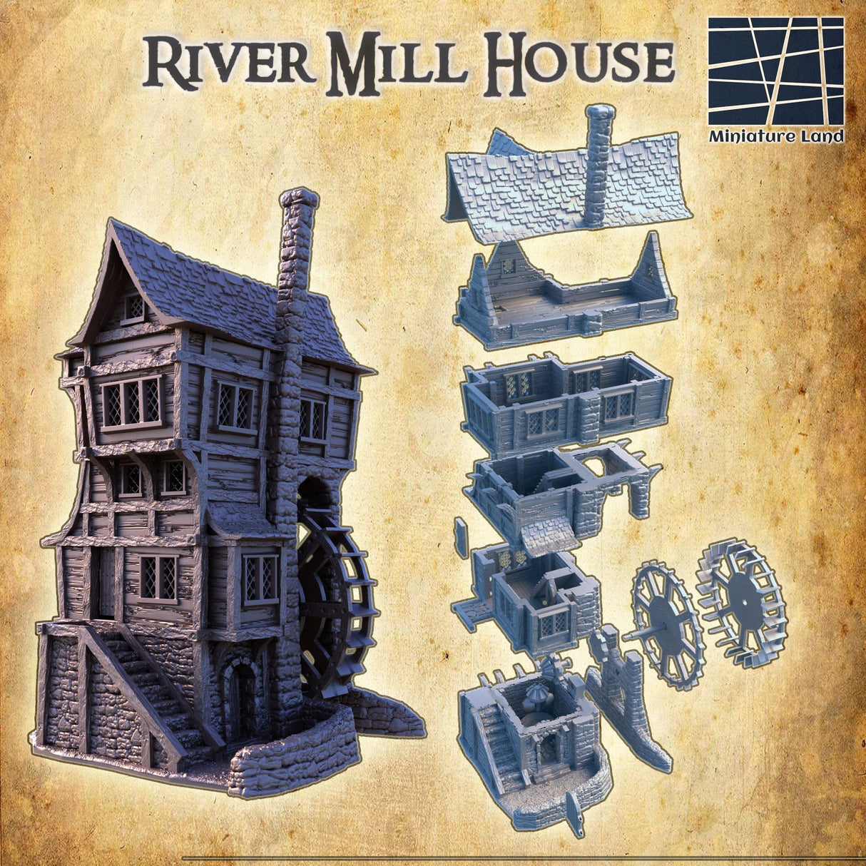 Tabletop Terrain Building River Mill House