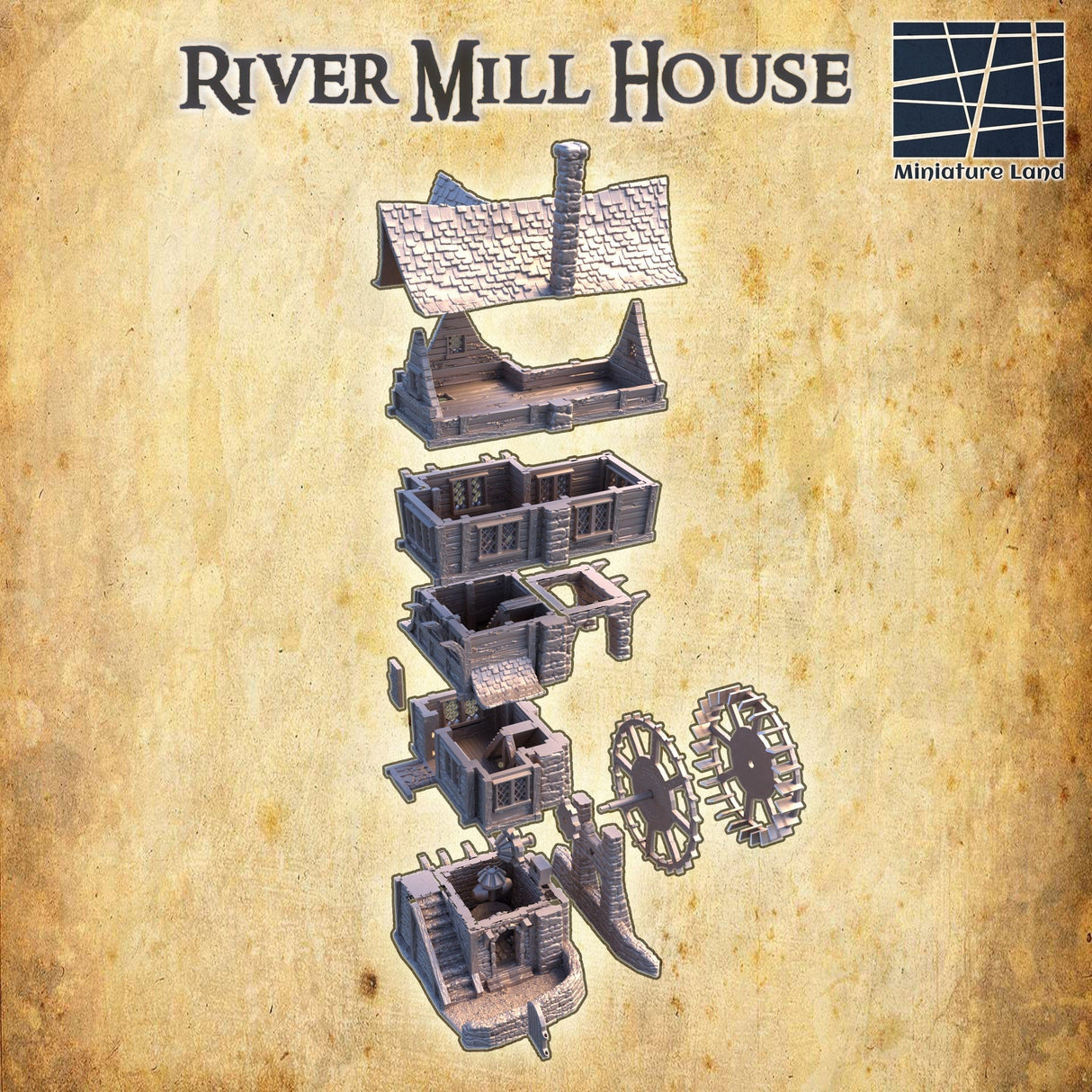 Tabletop Terrain Building River Mill House