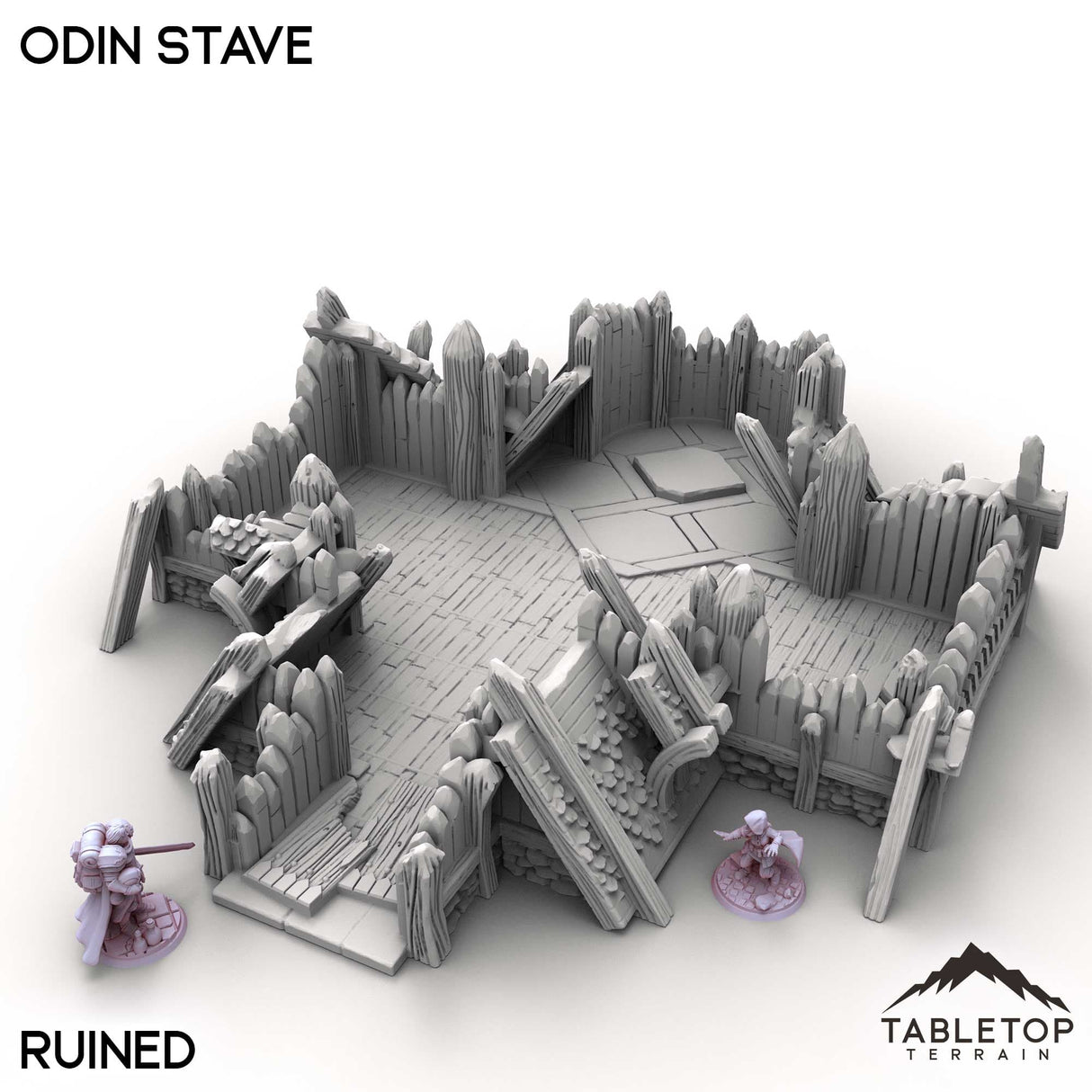 Tabletop Terrain Building Ruined / 32mm Odin Stave