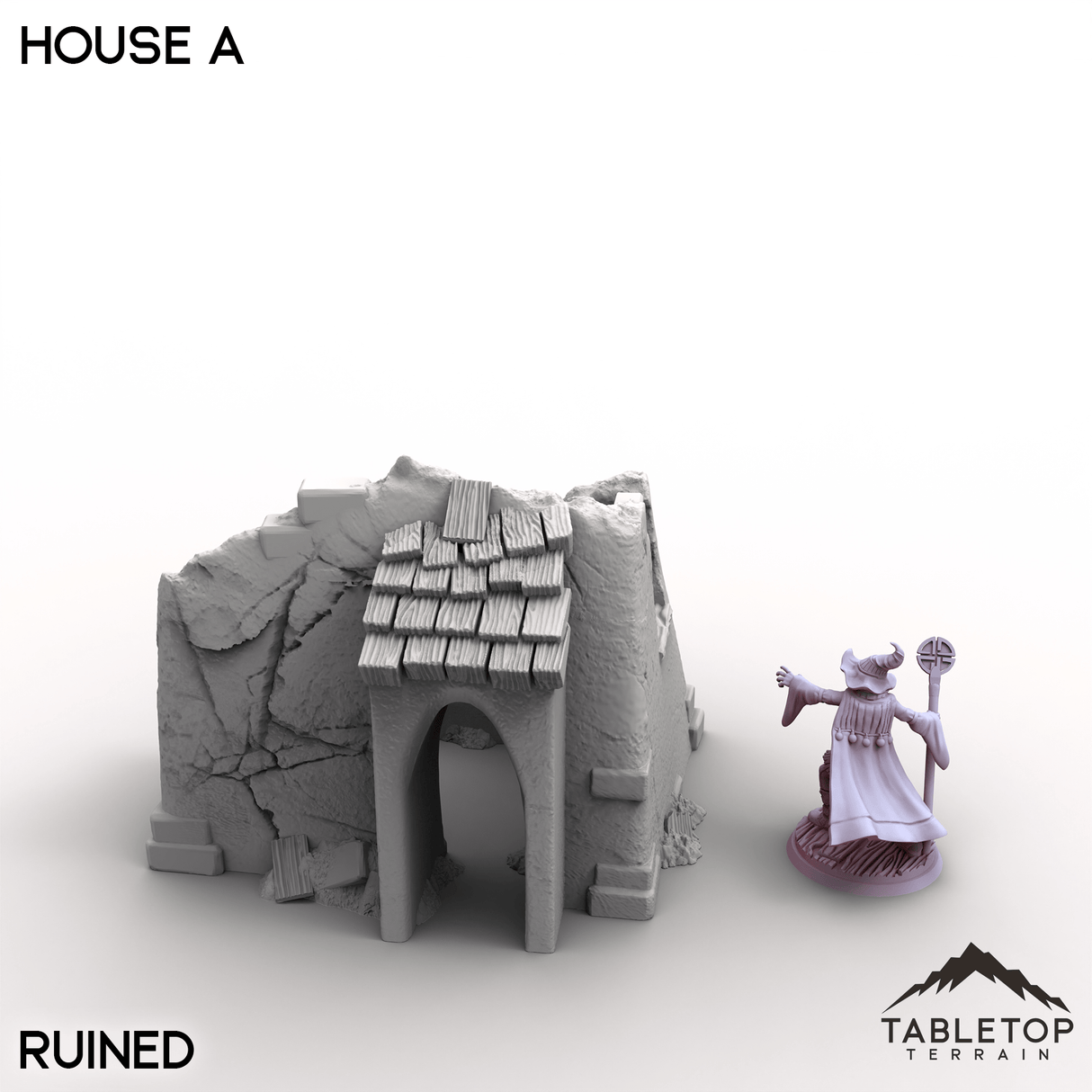 Tabletop Terrain Building Ruined / 32mm Vexed Village - House A