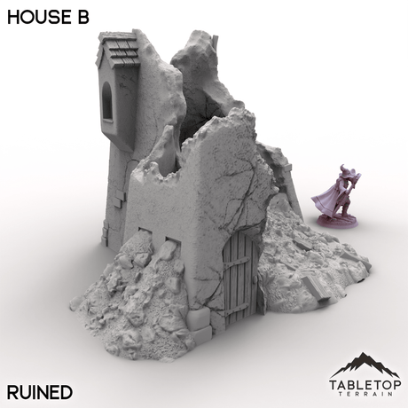 Tabletop Terrain Building Ruined / 32mm Vexed Village - House B