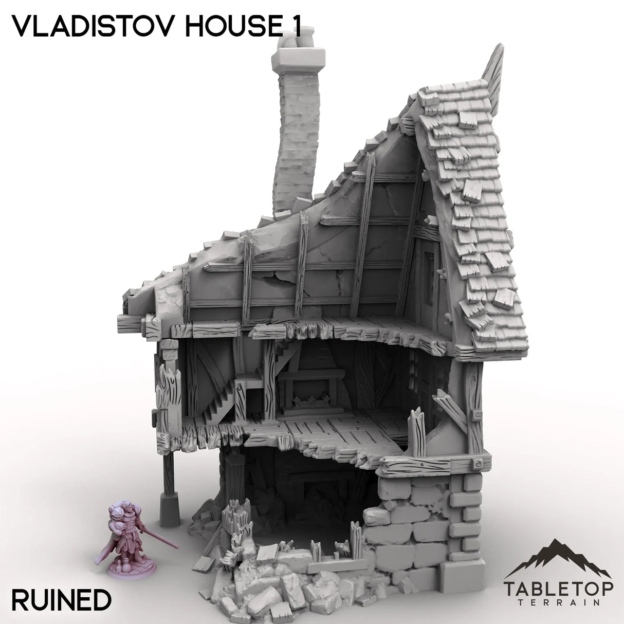 Tabletop Terrain Building Ruined / 32mm Vladistov House 1
