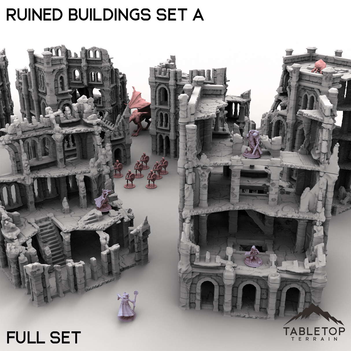 Tabletop Terrain Building Ruined Buildings Set A