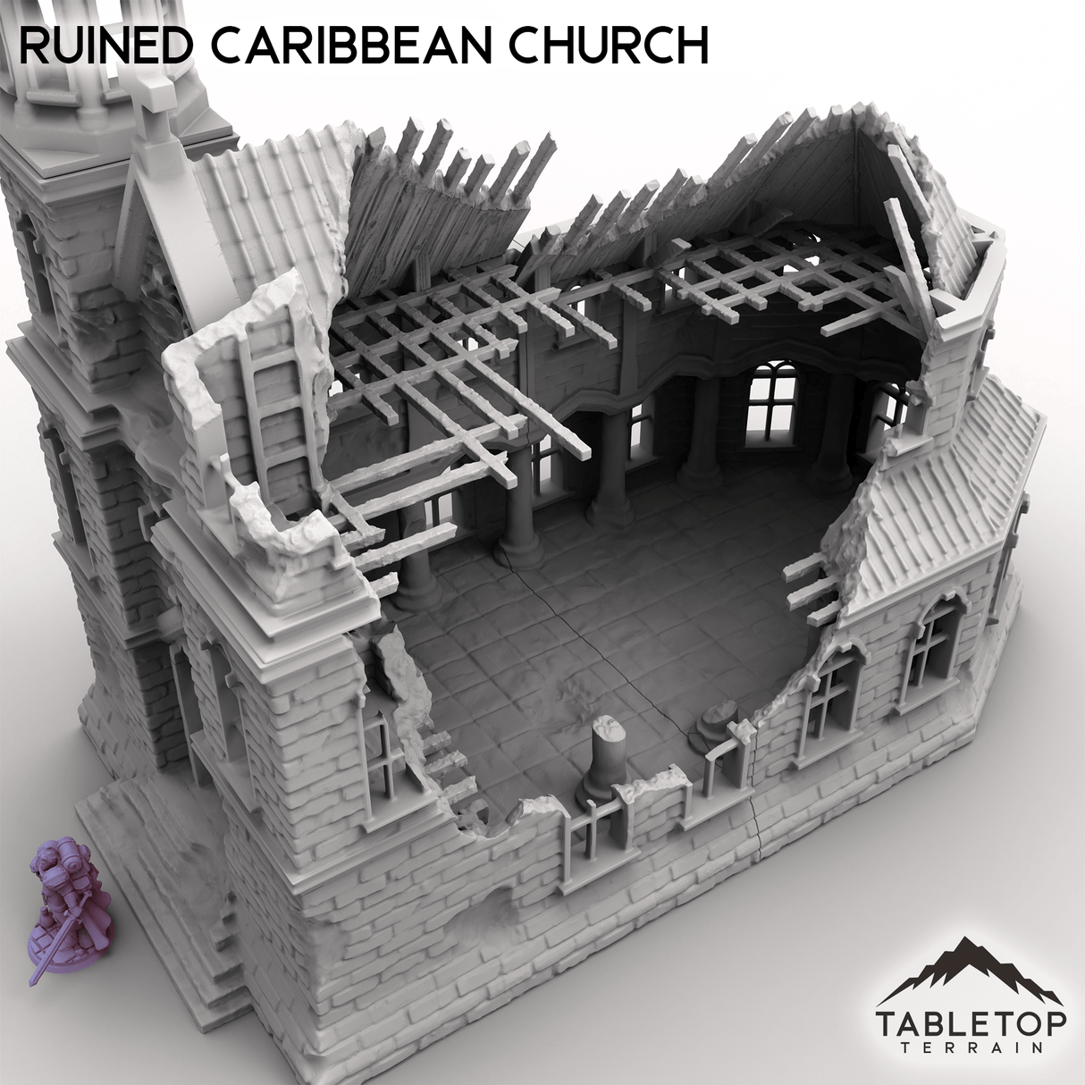 Tabletop Terrain Building Ruined Caribbean Church