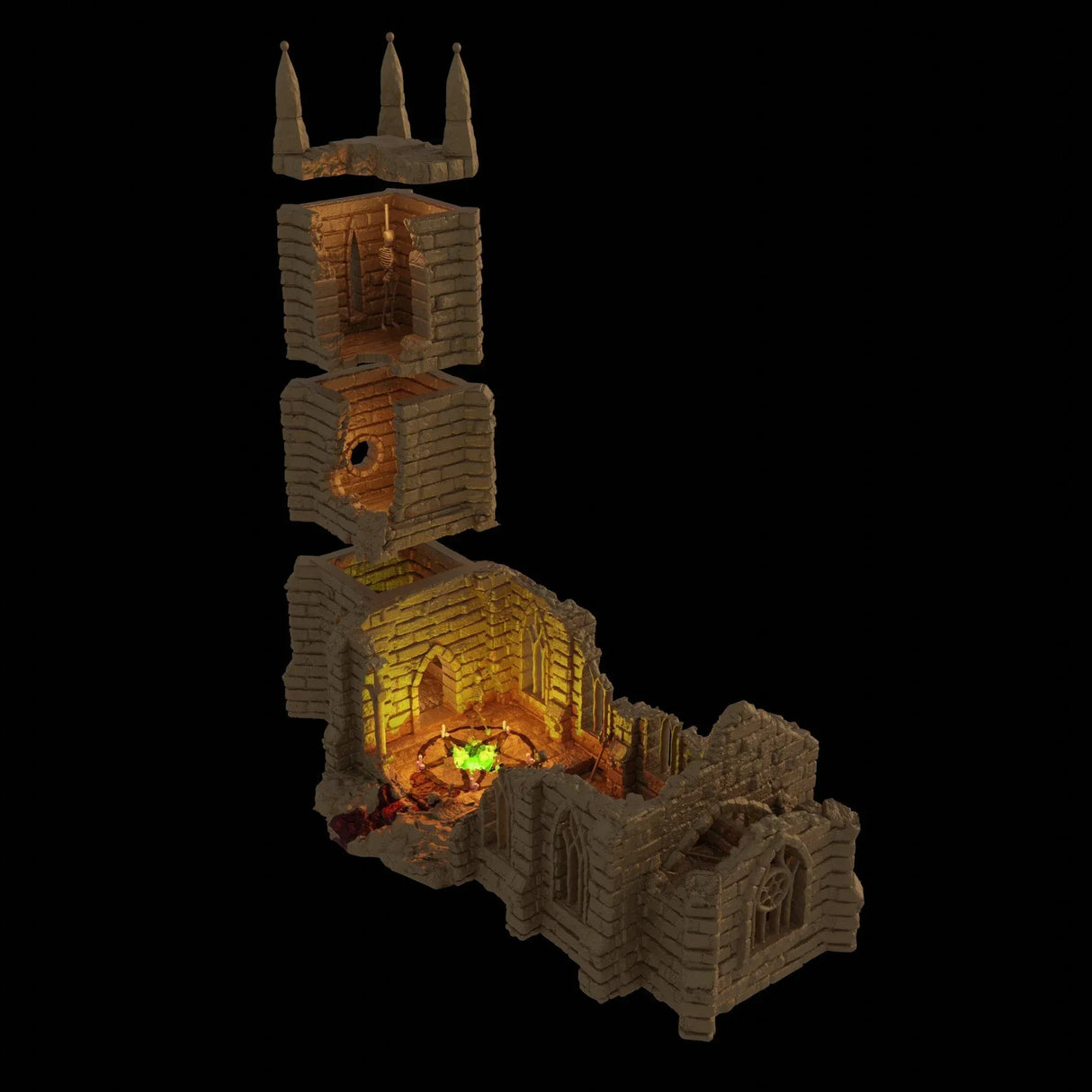 Tabletop Terrain Building Ruined Cultist Church
