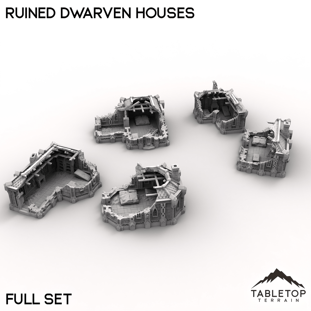 Tabletop Terrain Building Ruined Dwarven Houses