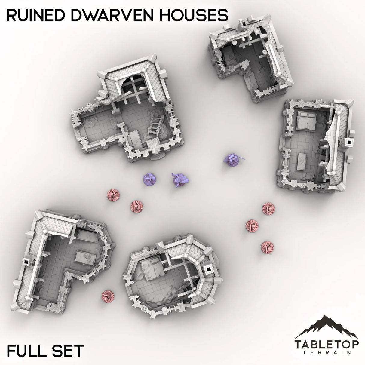 Tabletop Terrain Building Ruined Dwarven Houses