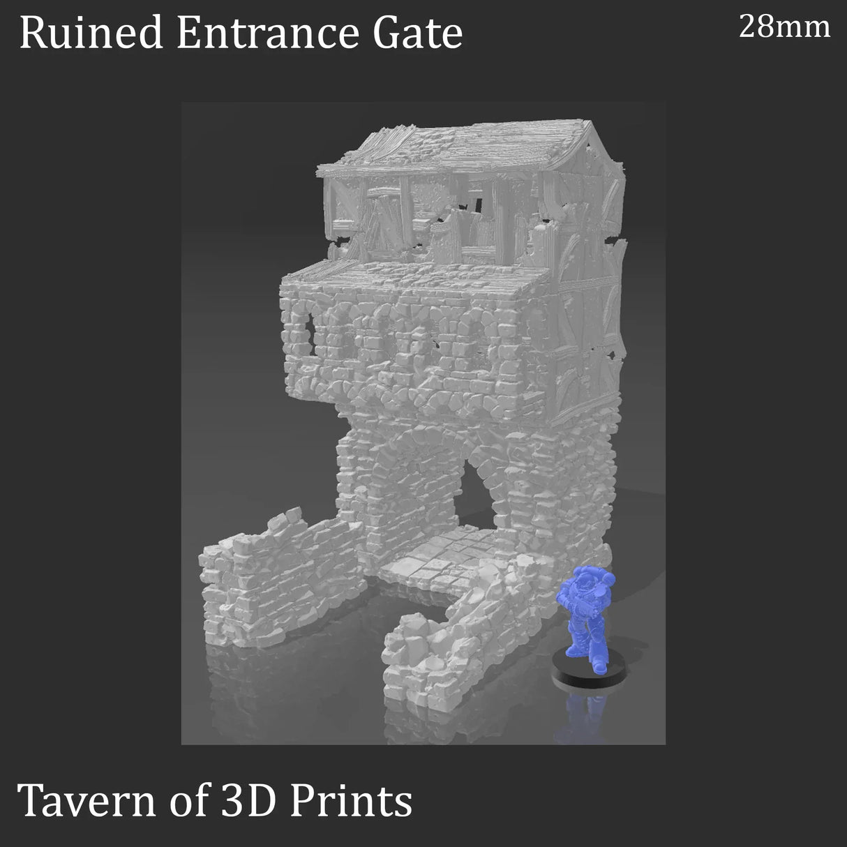 Tabletop Terrain Building Ruined Gatehouse - Fantasy Building