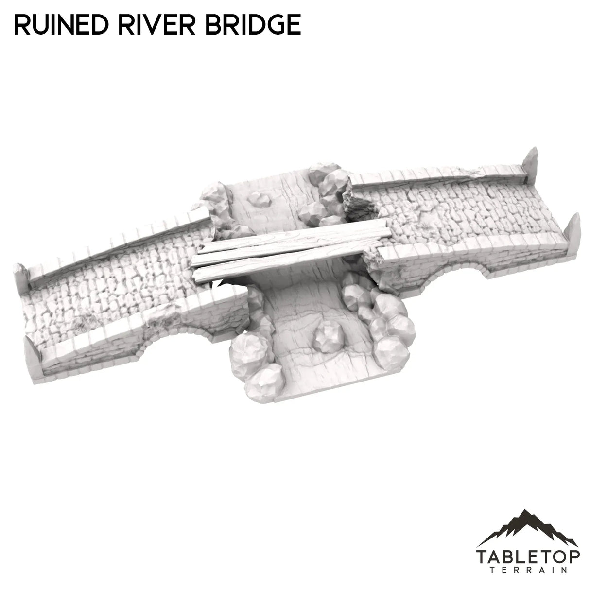 Tabletop Terrain Building Ruined River Bridge