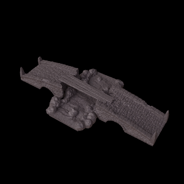 Tabletop Terrain Building Ruined River Bridge