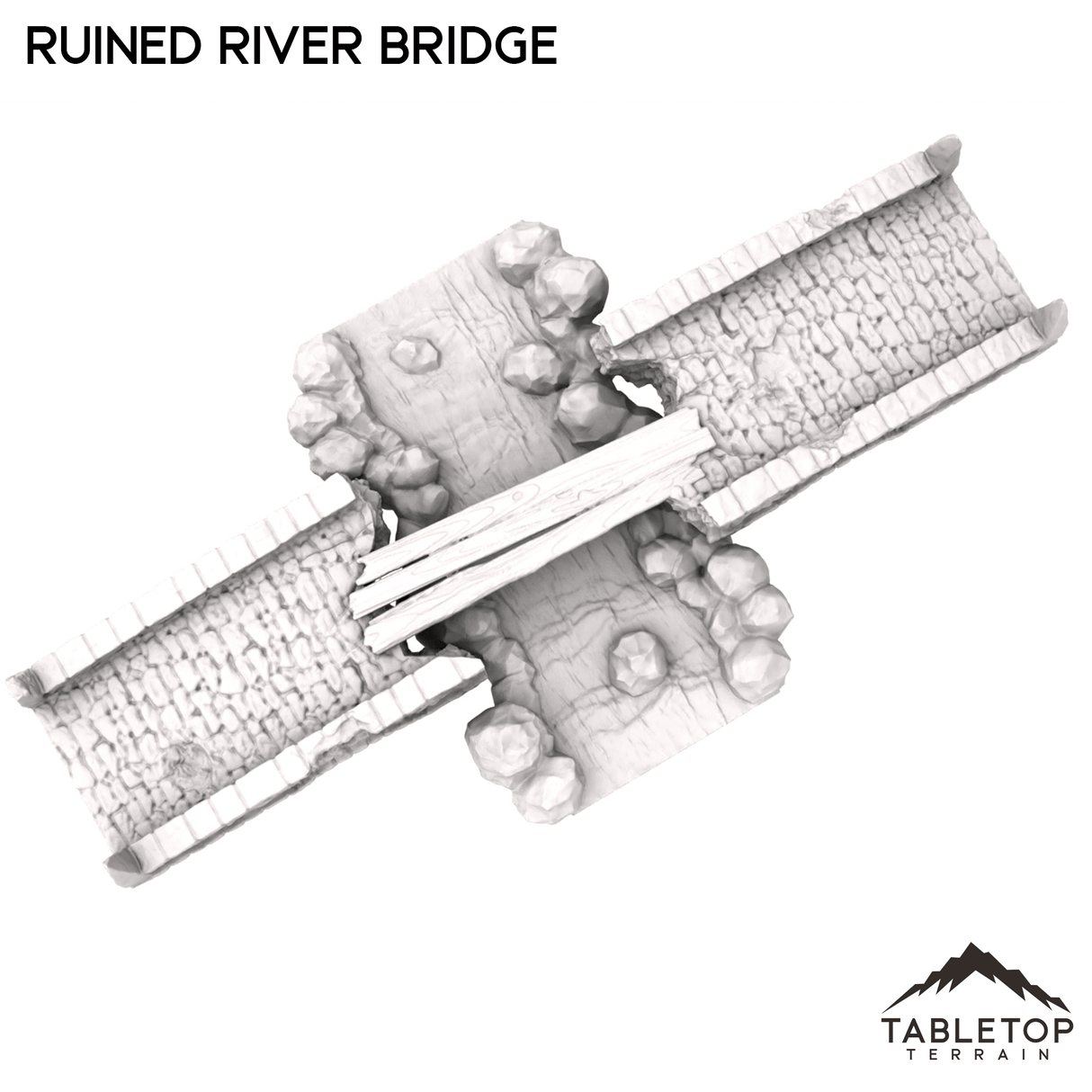 Tabletop Terrain Building Ruined River Bridge