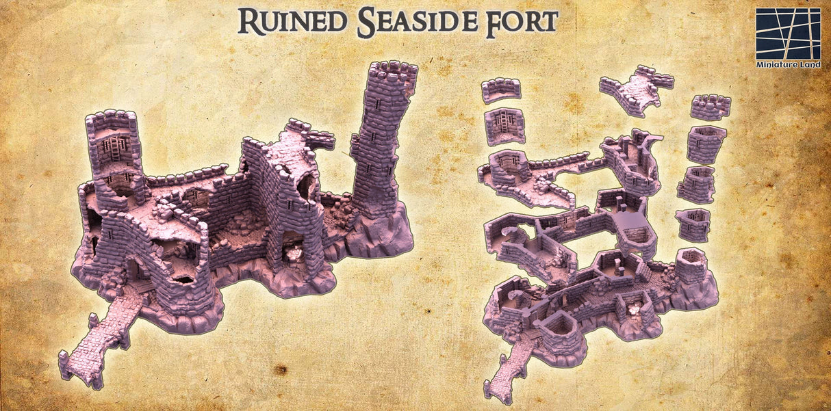 Tabletop Terrain Building Ruined Seaside Fort