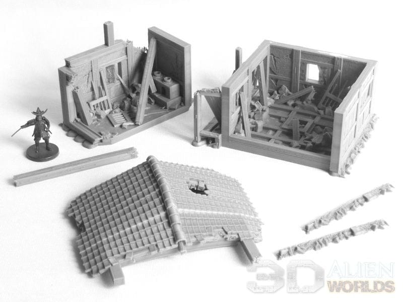 Tabletop Terrain Building Samurai Ruined Hut