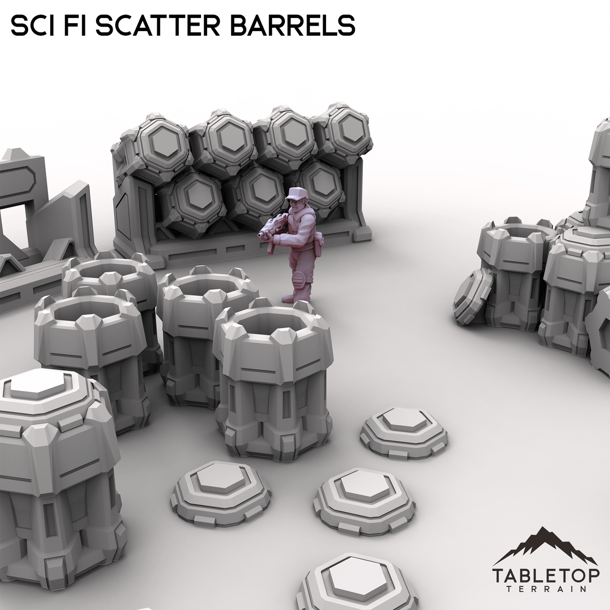 Tabletop Terrain Building Sci Fi Scatter Barrels