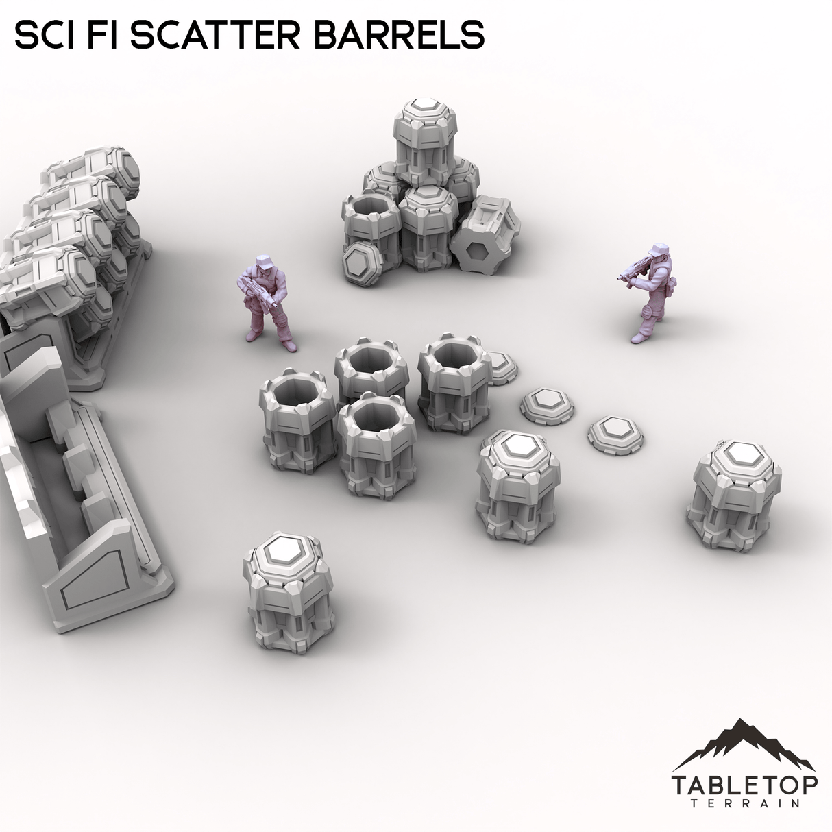 Tabletop Terrain Building Sci Fi Scatter Barrels