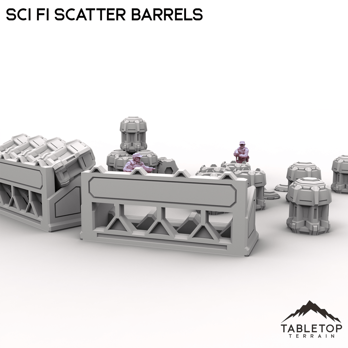 Tabletop Terrain Building Sci Fi Scatter Barrels