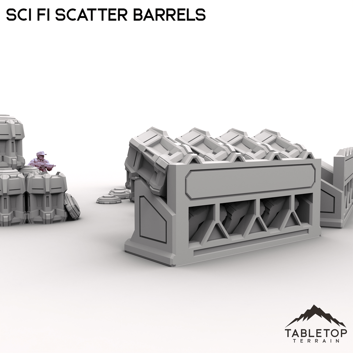Tabletop Terrain Building Sci Fi Scatter Barrels