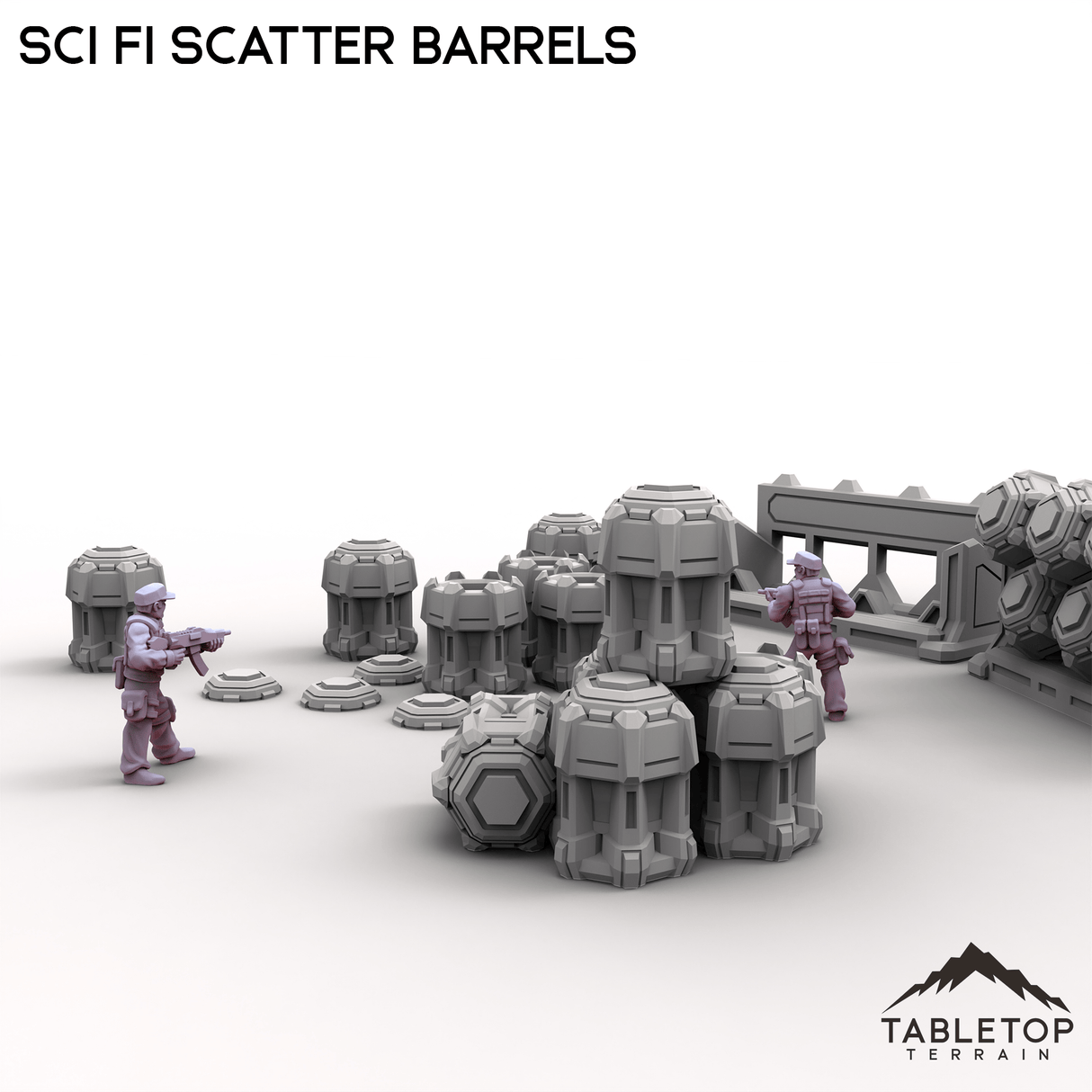 Tabletop Terrain Building Sci Fi Scatter Barrels