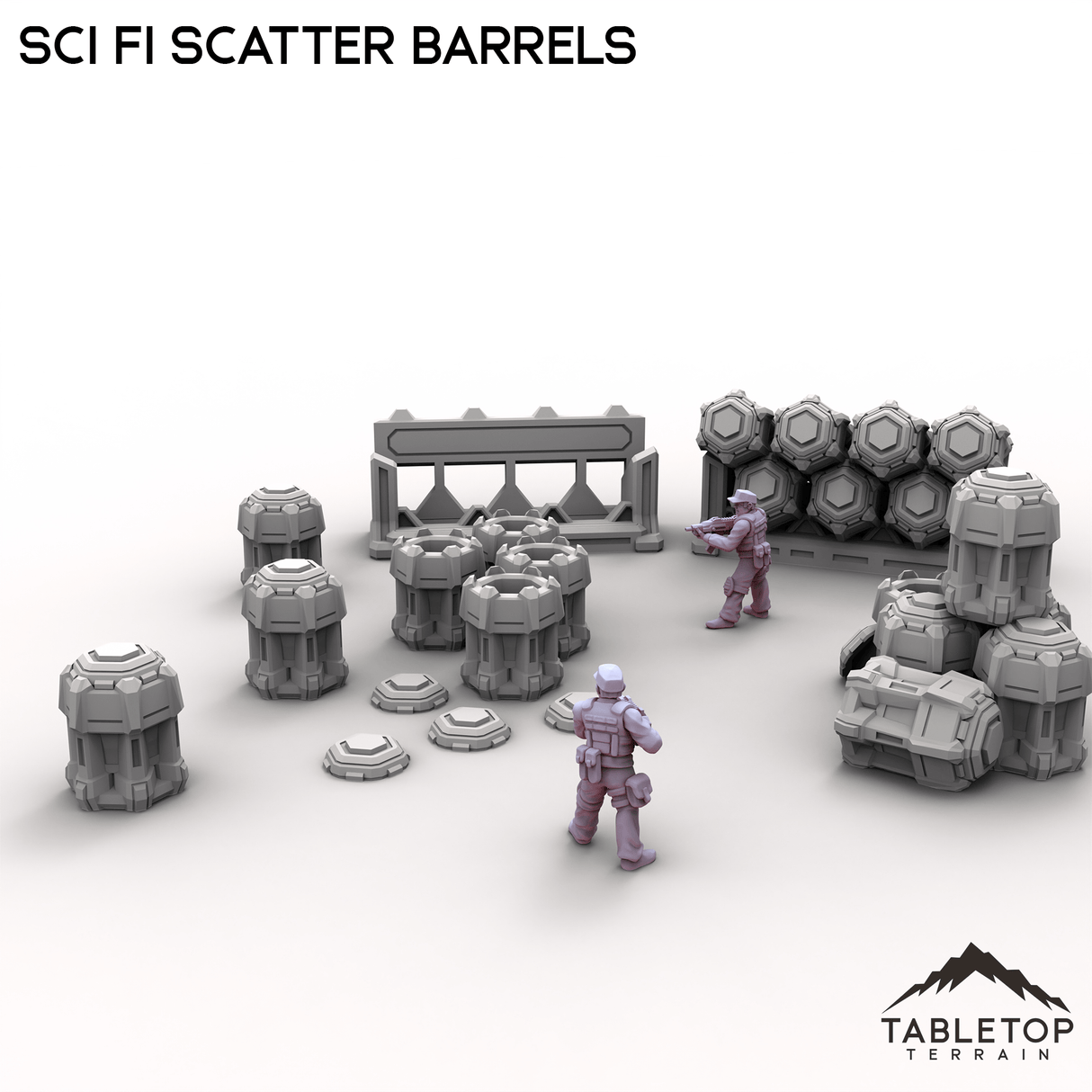 Tabletop Terrain Building Sci Fi Scatter Barrels