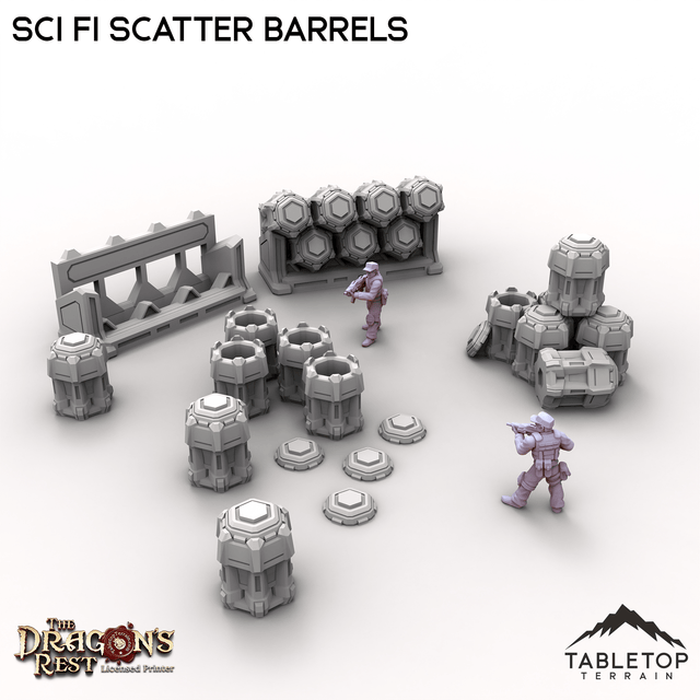 Tabletop Terrain Building Sci Fi Scatter Barrels