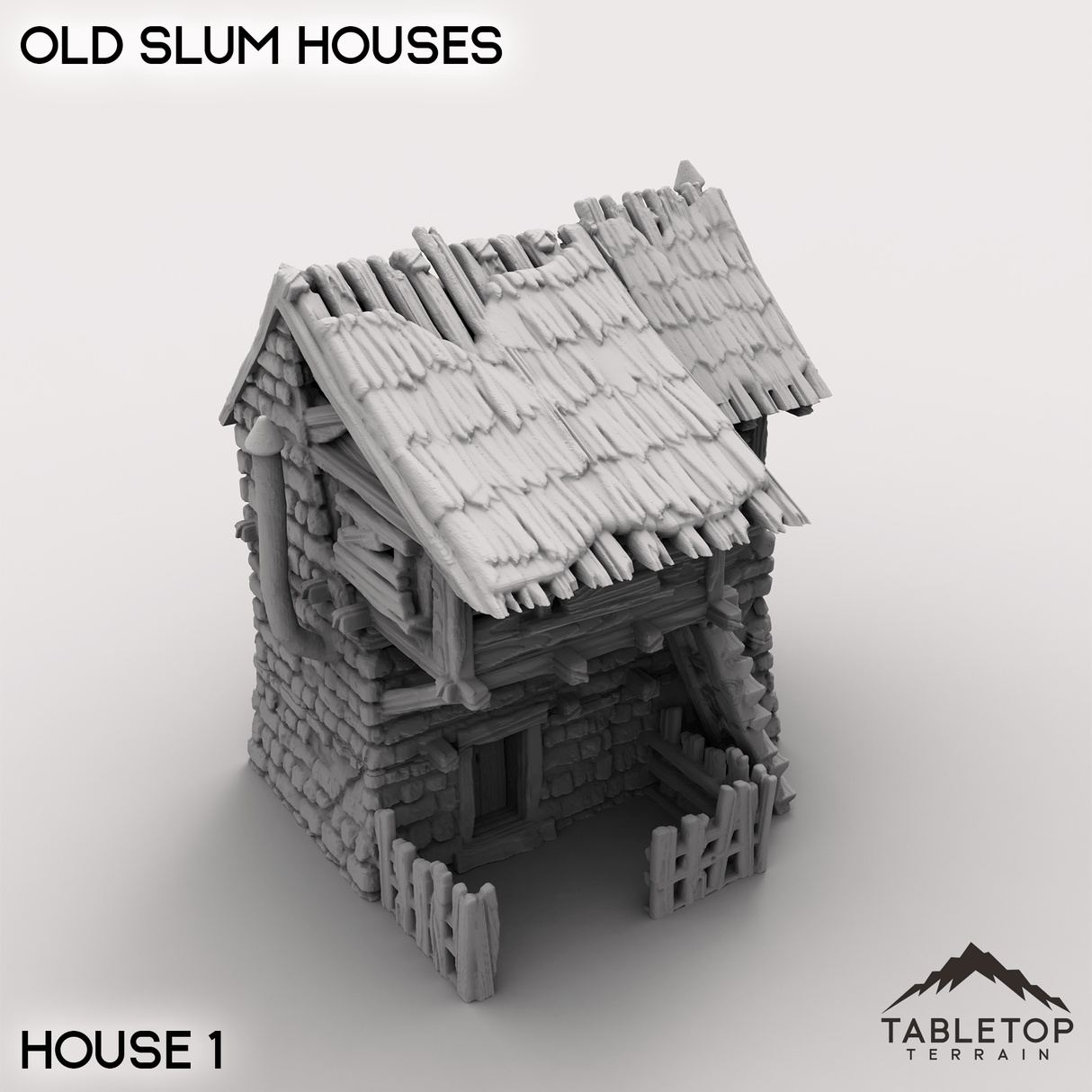 Tabletop Terrain Building Slum House 1 / 32mm Old Slum Houses