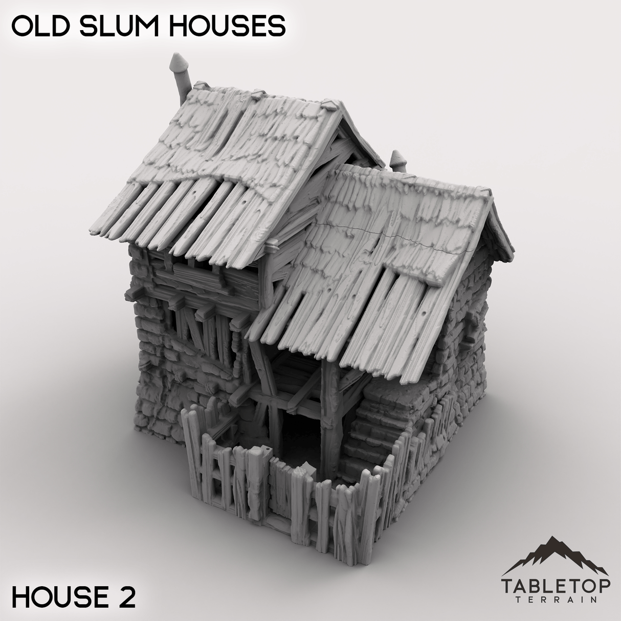 Tabletop Terrain Building Slum House 2 / 32mm Old Slum Houses