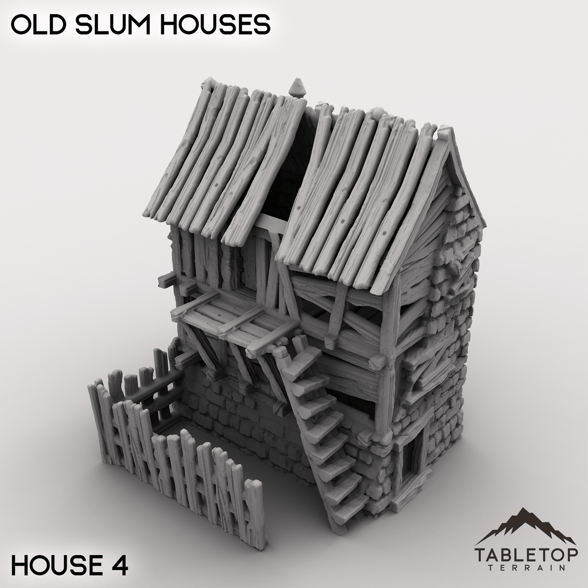 Tabletop Terrain Building Slum House 4 / 32mm Old Slum Houses