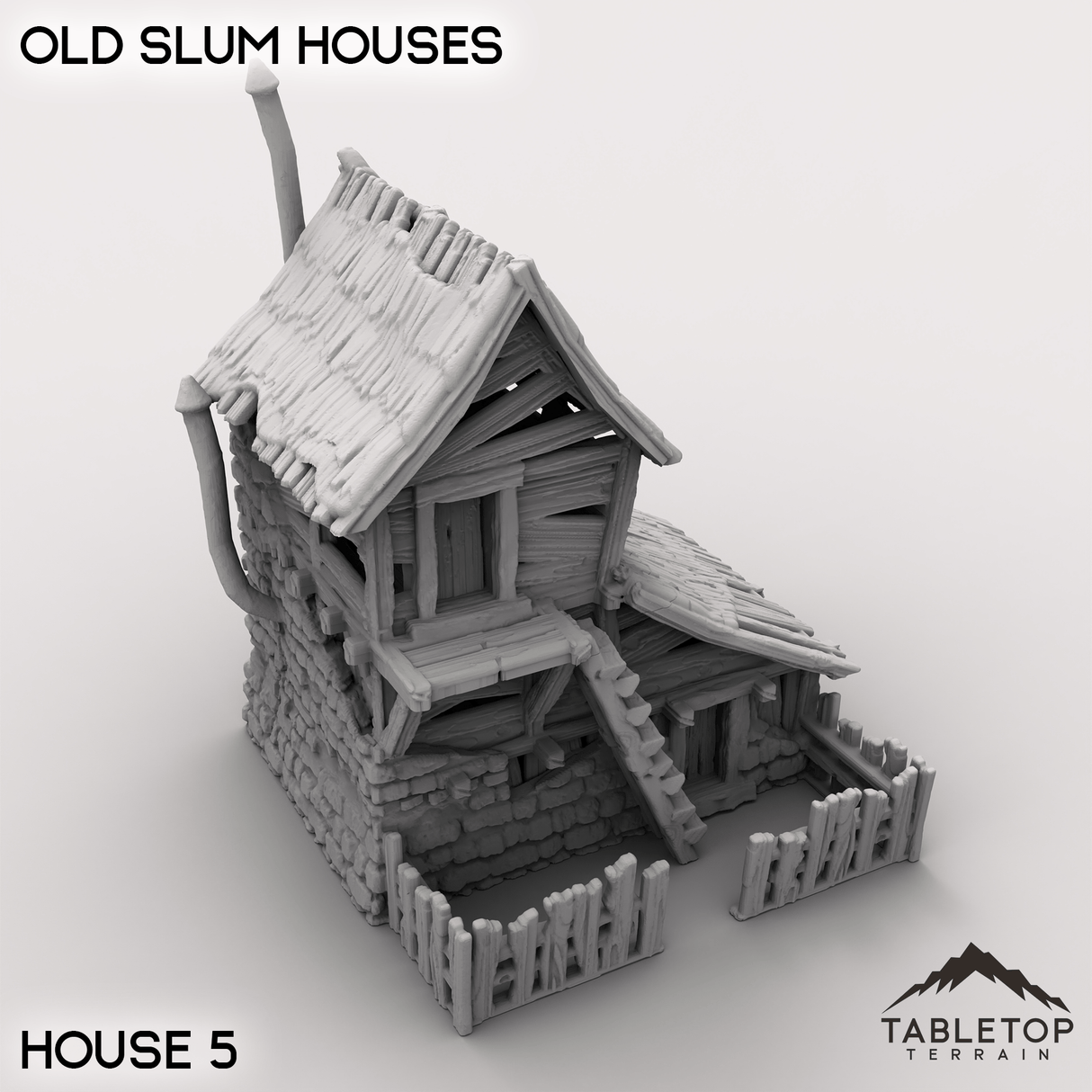 Tabletop Terrain Building Slum House 5 / 32mm Old Slum Houses