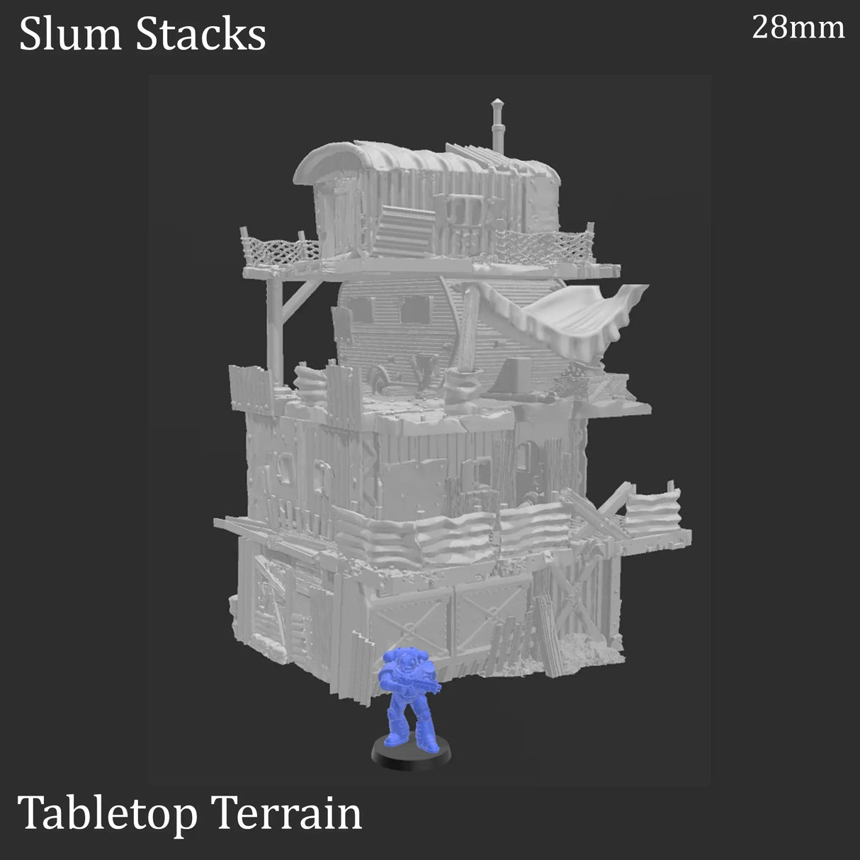 Tabletop Terrain Building Slum Stacks - Apocalyptic Building