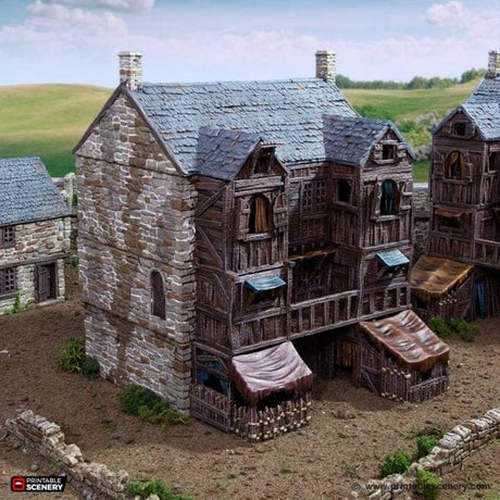Tabletop Terrain Building Slums of Flea Bottom - Country & King - Fantasy Historical Building