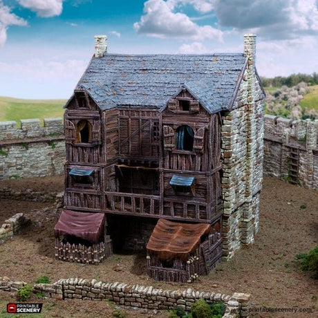 Tabletop Terrain Building Slums of Flea Bottom - Country & King - Fantasy Historical Building