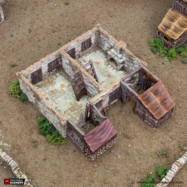 Tabletop Terrain Building Slums of Flea Bottom - Country & King - Fantasy Historical Building