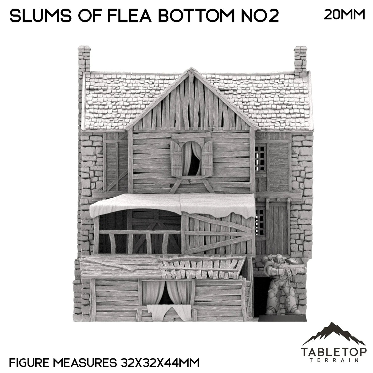 Tabletop Terrain Building Slums of Flea Bottom No.2 - Country & King - Fantasy Historical Building