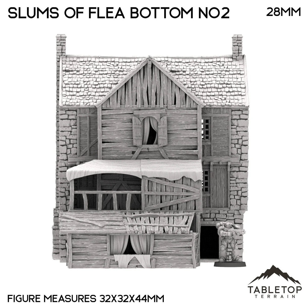 Tabletop Terrain Building Slums of Flea Bottom No.2 - Country & King - Fantasy Historical Building