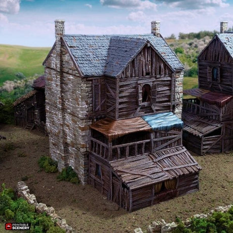 Tabletop Terrain Building Slums of Flea Bottom no2- Country & King - Fantasy Historical Building