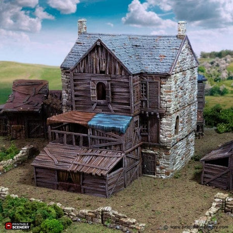 Tabletop Terrain Building Slums of Flea Bottom no2- Country & King - Fantasy Historical Building