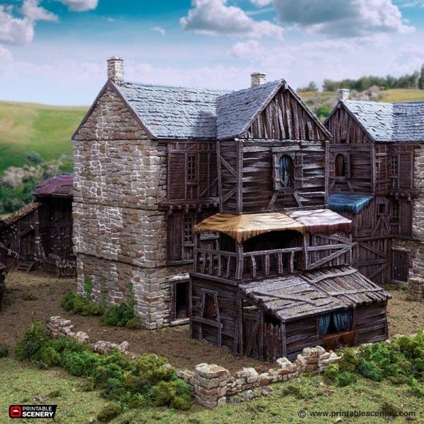 Tabletop Terrain Building Slums of Flea Bottom no2- Country & King - Fantasy Historical Building