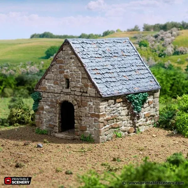 Tabletop Terrain Building Small Rustic Barns - Country & King - Fantasy Historical Building