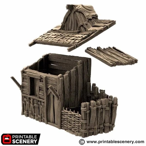 Tabletop Terrain Building Small Shanty - Country & King - Fantasy Historical Building