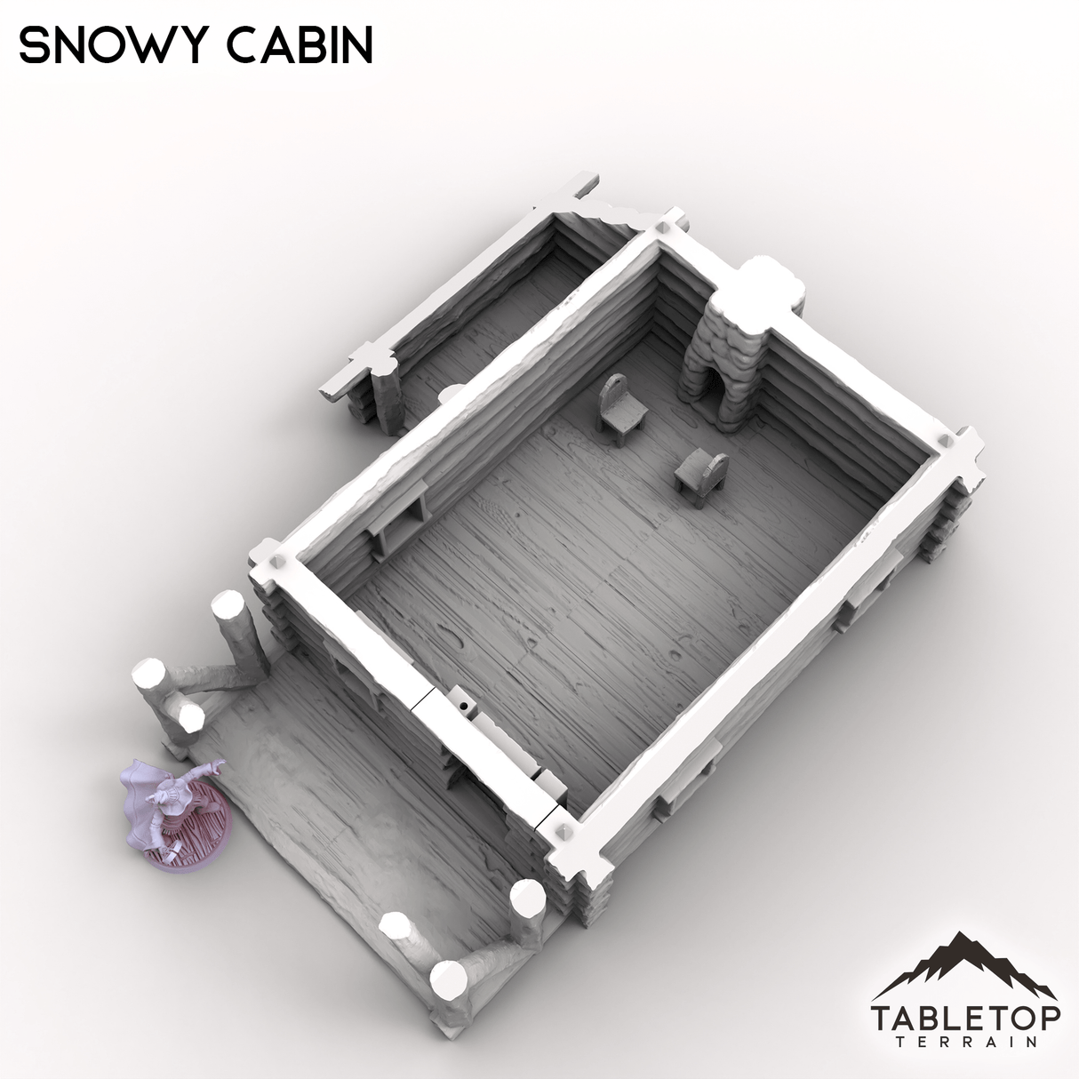 Tabletop Terrain Building Snowy Cabin