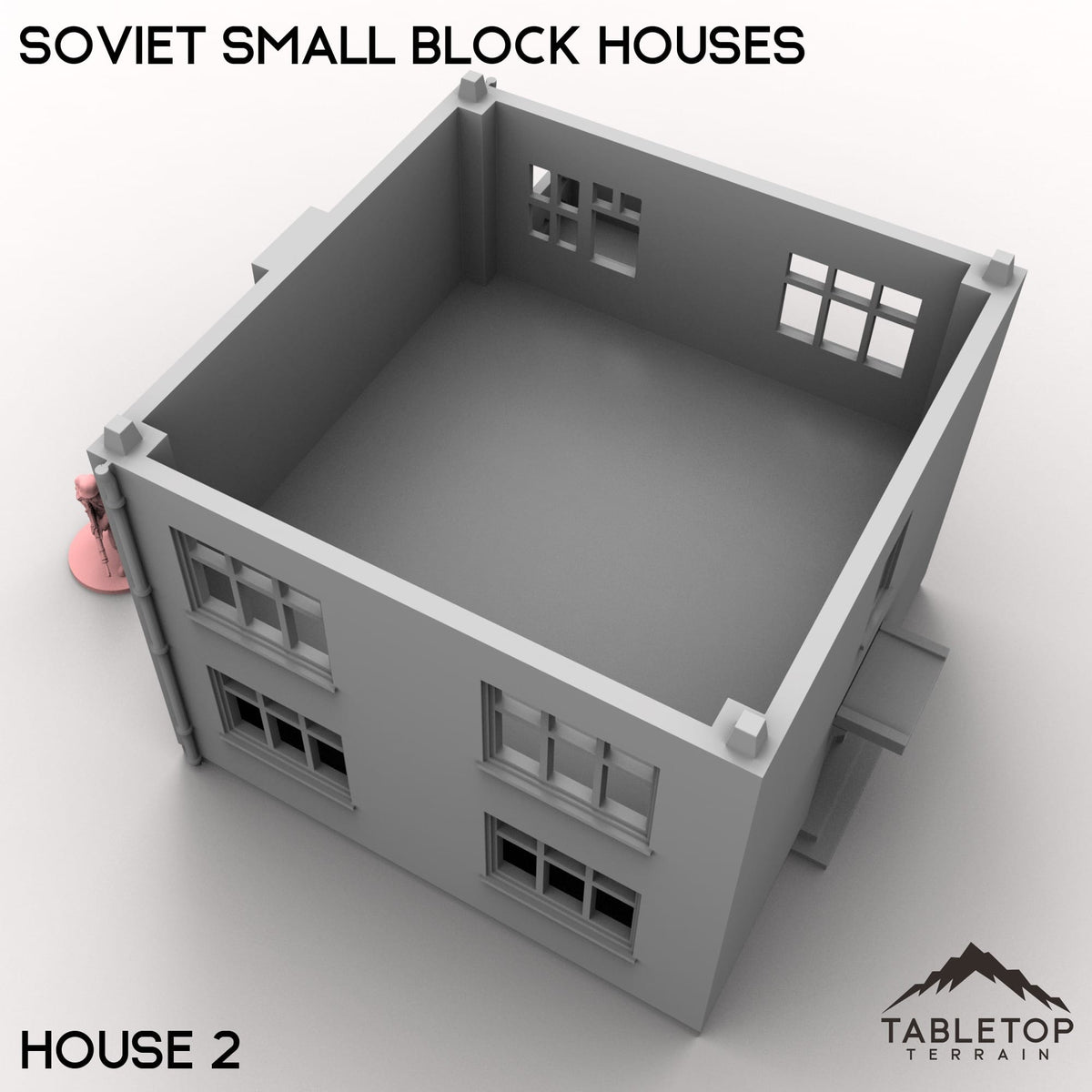 Tabletop Terrain Building Soviet Small Block Houses