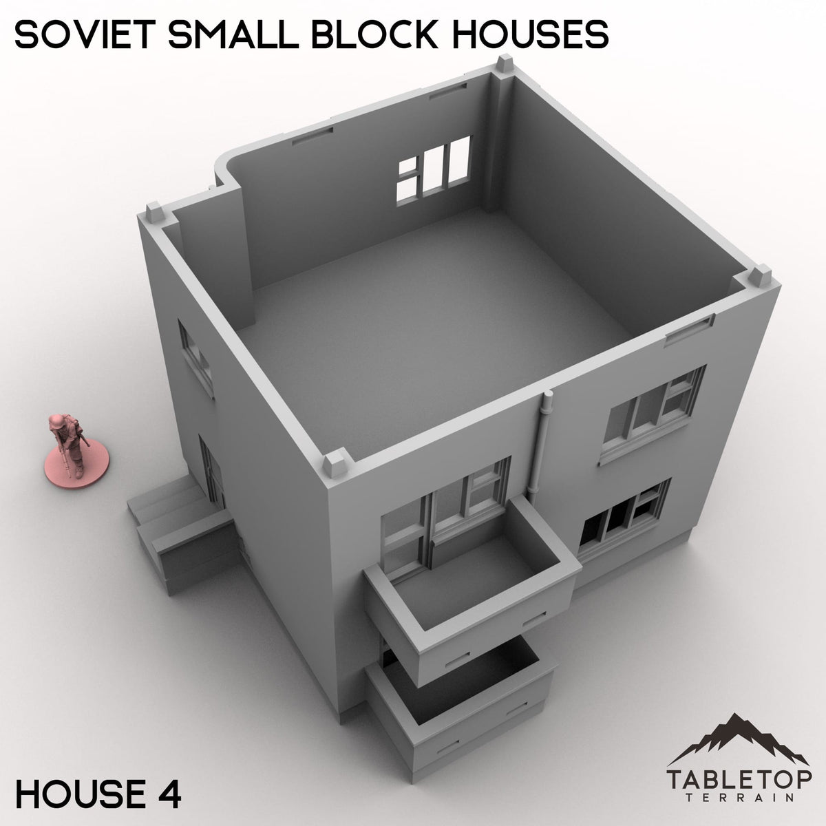 Tabletop Terrain Building Soviet Small Block Houses