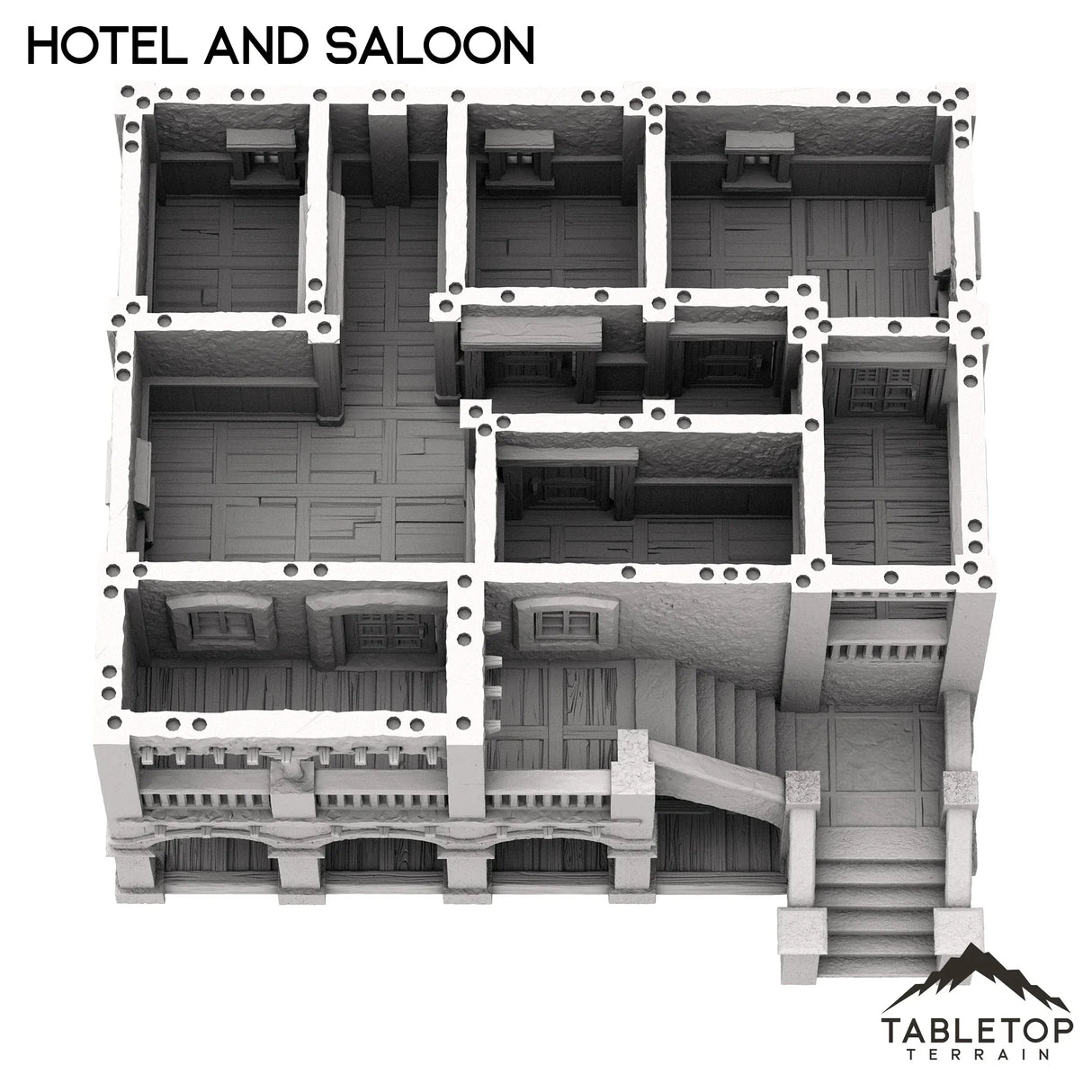 Tabletop Terrain Building Spanish Style Hotel and Saloon - Old Wild Western Rush