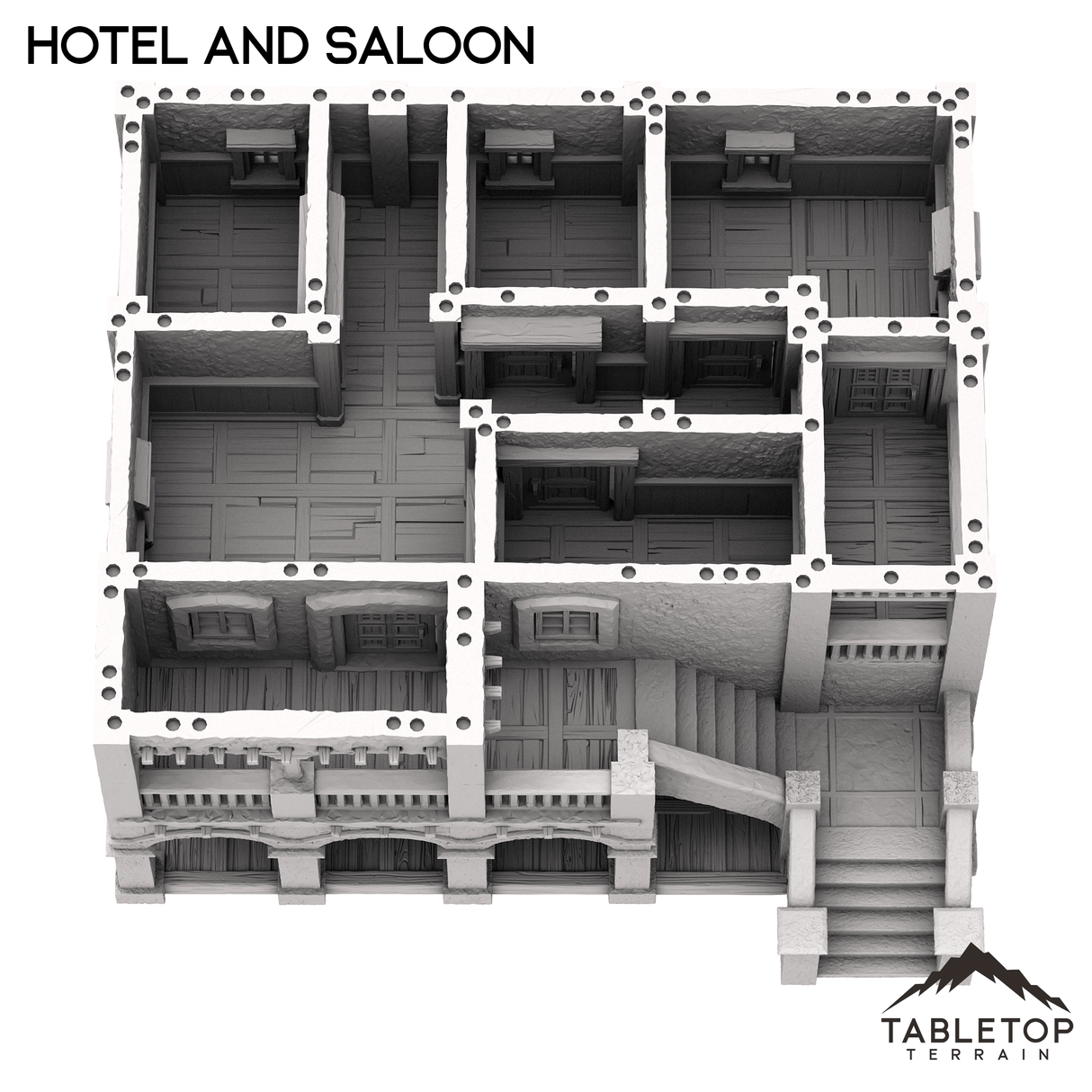 Tabletop Terrain Building Spanish Style Hotel and Saloon - Old Wild Western Rush
