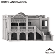 Tabletop Terrain Building Spanish Style Hotel and Saloon - Old Wild Western Rush