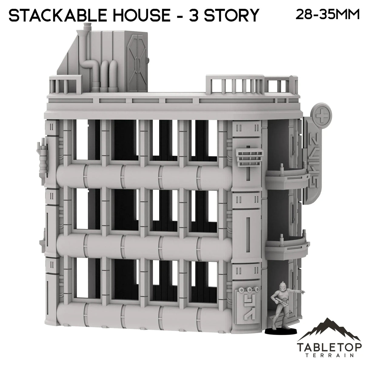 Tabletop Terrain Building Stackable House - Futuristic City