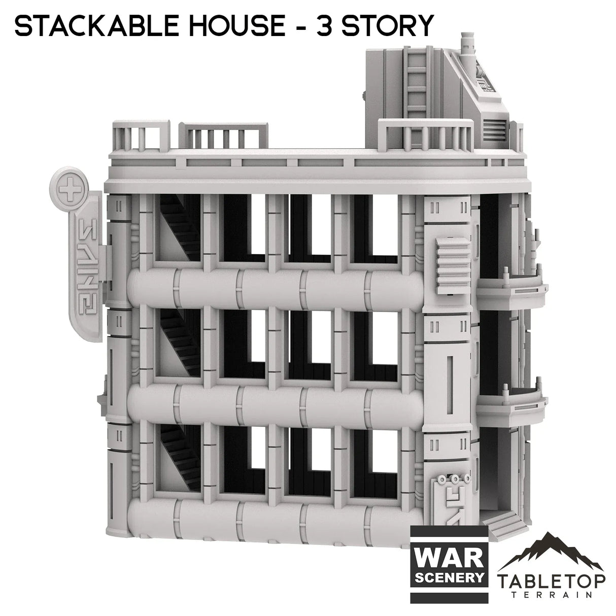 Tabletop Terrain Building Stackable House - Futuristic City