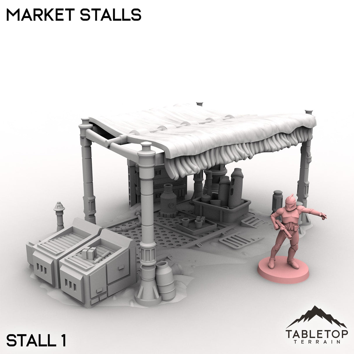 Tabletop Terrain Building Stall 1 / 40mm Market Stalls
